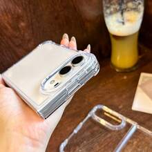 四角防摔透明手機殼，相容 iPhone Duo，不泛黃、防指紋、防摔硬殼，相容 iPhone 折疊手機 - 無色 - 查看 5