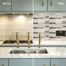 10pcs Self-Adhesive Tile Stickers Removable Waterproof Splash-Proof Wall Decals For Bathroom Kitchen Living Room Home Decor DIY Mural Stickers - 10 Pcs - View 5