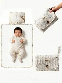 Tas Popok Berbahan Quilted, Tas Popok Genggam, Alas Ganti Popok Motif Bunga, Alas Ganti Popok untuk Perjalanan, Cocok untuk Bayi Laki-laki dan Perempuan Baru Lahir, Perlengkapan Bayi - MultiWarna - View 1