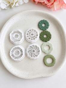 Round Cutters Clay Cutters For Earrings, Minimalist Acrylic Polymer Clay Earring Cutter Mold, Floral Patterns Small Shape, Jewelry Making Supplies - White - View 6