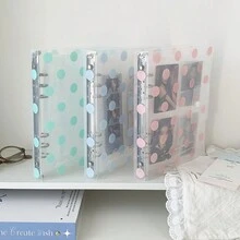 1pc INS Style Polka Dot Snap Button A5 Loose-Leaf 4-Grid Photo Card Album, With 10 Inner Pages Highly Attractive Photo Album Card Holder - Multicolor - View 1