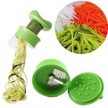 1pc Handheld Vegetable Spiralizer, Manual Zucchini Noodle Maker,Blade Veggie Spiral Slicer For Cucumber Carrot, Kitchen Salad Gadget - Multicolor - View 2