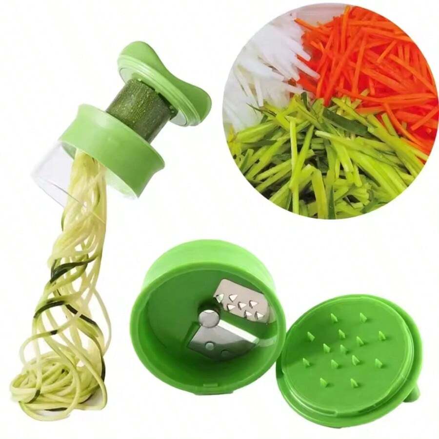 1pc Handheld Vegetable Spiralizer, Manual Zucchini Noodle Maker,Blade Veggie Spiral Slicer For Cucumber Carrot, Kitchen Salad Gadget