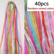 5/20/40Pcs 6mm Wide Chiffon Ribbon,90cm Organza Ribbon Sheer Ribbon For Gift Wrapping,Assorted Rainbow Bulk Ribbons,Transparent Ribbon For Flower Bouquet,Gift Wrapping, Christmas Ribbon,Wedding Invitations,Wreaths,Bows,Crafts,Packaging,Party Garlands - Multicolor - View 10