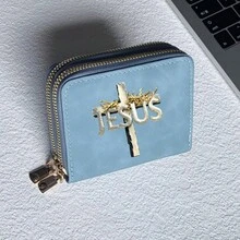 Jesus God Cross Print Card Holder Lightweight Fashionable Wallet Suitable For Daily Use For Women Double Zipper Mini Wallet Purse Wallet Card Wallet - Multicolor - View 26