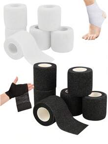1/3/7 Rolls Elastic Self-Adhesive Sports Bandage, Finger And Ankle Support Fixation, For Wrist, Waist, Knee And Elbow Protection, Suitable For Football, Basketball, Running, Fitness, Badminton, Tennis - Multicolor - View 2