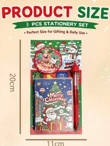 2 Sets Christmas Stationery Gift Set 3-Piece High-Value Gift For Students, Practical Learning Supplies And Small Gifts - Multicolor - View 2