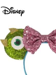 Disney 1pc Polka Dot Sequin Big Eye Cute Bow Headband, Party Costume Accessory, Suitable For Valentine's Day Gift, Holiday Party - 1pc(random color) - View 3