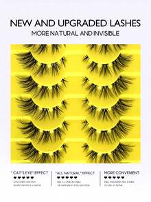 10 Pairs Full Strip False Eyelashes, Thick Fluffy Voluminous Lashes With Clear Band, Dramatic Wispy 3D Faux Mink Style, Dense Natural-Looking Eye Lashes, Soft Lightweight Reusable Fake Lashes For Daily Makeup, Party & Glam Looks - View 5