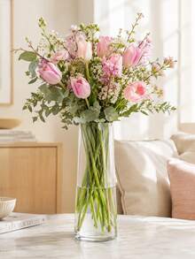 Large XXL Transparent Lacy Glass Vase – A Versatile Glass Vase For Bouquets And Cut Flowers; A Decoration For Tables, Sideboards, And Windowsills; Suitable For Homes, Offices, Restaurants, And Gifting; Simple, Elegant Design - Lacy - View 9