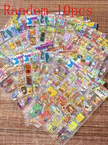 Vintage Japanese Style Die-Cut Snack Stickers, Holographic Laser Star Stickers, Double-Sided Transparent PET Stickers, Suitable For DIY Scrapbooking - Multicolor - View 13