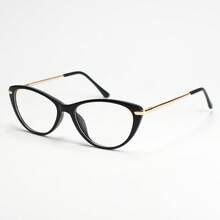 1pc Cat Eye Leopard Print Vintage Reading Glasses, Fashion Retro Design, Metal Spring Temple For Premium Quality, Pink Leopard Colorway, Stylish Daily Wear - Black - View 11