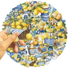 50pcs Summer Lemon Theme Creative Graffiti Stickers PET Dual Transparent Material Suitable For Decoration Phone Cases, Water Bottles, Computers, Desks, Beautiful Stickers - 1 Set/50 PCS - View 7
