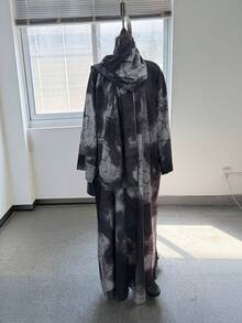 Gradient Abstract Print Front Opening Long Robe, Long Sleeve Loose Fit Conservative Kimono Cardigan, Muslim Islamic Daily Wear - Multicolor - View 11