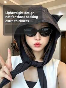 1pc Women's Summer Cute Cat Ear Sun Hat, UV Protection Quick-Dry Breathable Bucket Hat, Flattering Face Shape, Suitable For Shopping, Travel And Daily Wear - Cat Ear Sun Hat - View 3