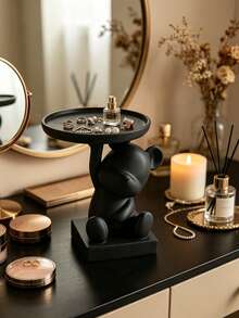 Bear Tray Jewelry Storage Decor, Living Room Desktop Organizer And Home Decoration, Multi-Functional Desktop Decor, Suitable For Jewelry, Keys, Wireless Earphones And Other Small Items Storage, Home Decor Or Commemorative Gift - Multicolor - View 4