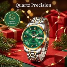 1pc Luxurious Men's Luminous Waterproof Double-Calendar Stainless Steel Quartz Watch, For Daily Wear, Business, Birthday, Gift, Souvenir, Christmas - Multicolor - View 7