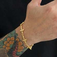 1pc Minimalist Cross Combination Bracelet, Premium Versatile Fashion Accessory - Multicolor - View 5