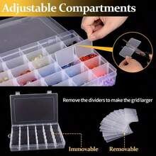 2pcs 36-Compartment Clear Plastic Storage Boxes | Suitable For Beads, Jewelry Making, Craft Organization - Plastic Boxes With Dividers And Labels For Craft Organization - Multicolor - View 5