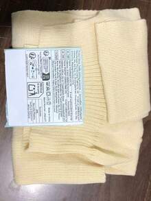 1pc Women's Sweet Solid Color Polyester Knit Air Conditioning Shawl, Versatile Daily Accessory, Slight Color Difference May Exist Due To Lighting And Monitor - Khaki - View 5