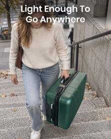 Travel Luggage Set 3 Piece Hard Shell Suitcase With Spinner Wheels TSA Lock Cabin Carry On 20 Inch 24 Inch Medium 28 Inch Large ABS+PC Case Dark Green - Dark Green - View 2