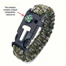 1pc/Set 5-In-1 Multifunctional Bracelet With Compass, Whistle, Cutting Tool And Emergency Rope, Suitable For Hiking And Camping - Multicolor - View 2