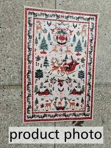 1pc Reindeer Santa Claus Hallway Runner Rug, Corridor Long Carpet, Area Rug, Living Room Home Decor, Room Decoration, Washable Carpet, Christmas Gift - Reindeer Santa Claus - View 5