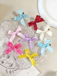 50/30/10 Pcs Colorful Satin Hair Bow Clips Set Small Ribbon Bow Alligator Clip Hair Accessories Girls Women Hair Accessories Festival Fall Style Y2k - Multicolor - View 4