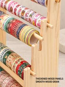1 cái giá treo trang sức bằng gỗ nhiều tầng, giá đỡ vòng tay và dây chuyền, phù hợp để lưu trữ vòng tay, dây chuyền và trang sức hạt, trang trí bàn trang điểm - Màu gỗ tự nhiên - Xem 6