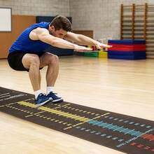 Long Jump Test Board & Jump Rope Mat Heavy-Duty Double-Sided PE Mat Sports - Black - View 1