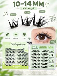 No Glue Needed One-Step Application Segmented 36-Cluster Self-Adhesive Faux Fiber Lashes, Ultra-Fine Black Stem, Dense, Curly, Lightweight, Soft, Non-Irritating, Long-Lasting Hold, Resistant To Shedding, Suitable For Daily Light Makeup, Date And Party Looks - C - View 4
