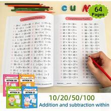1pc 64-Page Psychology Astronomy Addition & Subtraction Workbook, 10-100 Arithmetic Practice, Suitable For Preschool & Kindergarten Children Math Skills, Home Education Supplies, Halloween Decoration Christmas Gift, Random Style - Multicolor - View 2