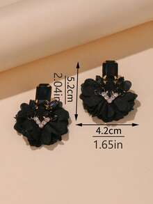 Rhinestone & Flower Decor Earrings Valentines,Mom,Mother,Mother's Day,Gift - Dusty Pink - View 6
