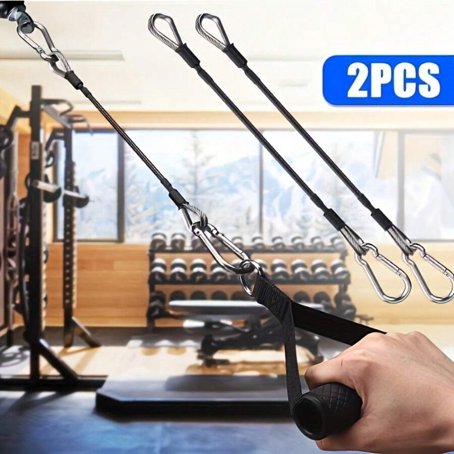2pcs Premium Universal Stainless Steel Fitness Rope Extender - 25.4cm Extension Rope, Durable Fitness Equipment Accessory, Suitable For Home Gym And Commercial Use
