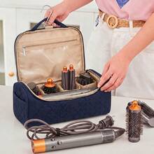 Portable Hanging Styling Tool Storage Bag, Multi-Function Compartment Curling Iron And Hair Dryer Organizer, Curling Wand Storage Bag Suitable For Travel And Salon - Multicolor - View 6