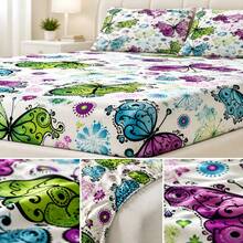 1pc Bow Print 3 Pieces Set (1 Duvet Cover + 2 Pillowcases), Skin-Friendly Fabric Soft And Breathable, Machine Washable And Anti-Pilling, Multiple Sizes Available, Suitable For Single And Double Beds, Perfect For Students, Renters, And Cartoon Lovers - Multicolor 2 - View 5