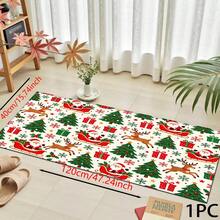 Reindeer Christmas Print Long Runner Rug, Indoor Home Decor, Kitchen Long Mat, Entryway Doormat, Hallway Entrance Decor, Bedroom Bedside Rug, Living Room Rug, Laundry Room Mat, Bathroom Bath Mat, Suitable For Apartment, Dorm And Home Daily Decor - Multicolor - View 9