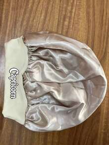 1Pc Men Satin Hair Bonnet, 12 Zodiac Constellation Letter Sleep Cap, Wide Elastic Band Silky Night Cap For Hair Protection, Custom Horoscope Headwear - Golden Gray - View 8
