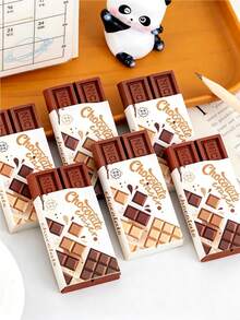 4/2/1pc Chocolate Eraser, Ultra-Mini Realistic Design, Unique Cleaning Tool, Student Stationery, Student Christmas Reward Gift - Multicolor - View 3