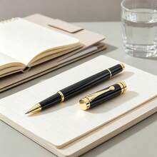 One Pen klassisk svart signaturpenna / minimalistisk neutral affärspenna / mjuk skrift / lämplig för kontorsbruk, möten, signaturer och studenter / elegant executive-penna - Penna - Visa 5