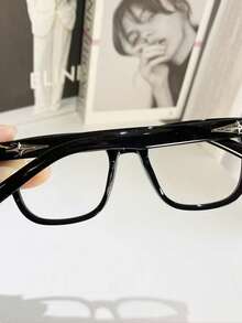 1/2 kính trong suốt phong cách vintage, unisex, kiểu nữ dễ thương, dáng oversize, không độ - Nhiều màu - Xem 5