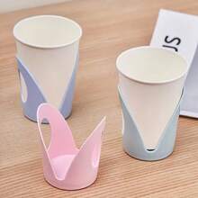 4Pcs Disposable Paper Cup Holder, Heat Insulating Anti-Scald Cup Sleeves, Unique Hollow Shape Cup Holders, Multi-Color Reusable Plastic Cup Holder For Hot Drinks, Ideal For Home, Office, Party & Daily Beverage Use - View 4
