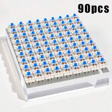 30/50/90pcs Blue Mechanical Keyboard Switches, 3-Pin MX Cross Stem, Crisp Click Sound, Suitable For Hot-Swappable Mechanical Keyboard Replacement And DIY Upgrade, Gaming, Typing, Office Use - View 12