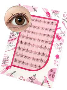 Asiteo 100Pcs Self Adhesive Lashes,Natural Look Clusters,Wispy &Lightweight,Comfortable To Wear Pre Glued Eye Lashes,Clean Girl/Quiet Luxury,Portable False Eyelashes,Suitable For Beginners,Daily Makeup,Party,Gift - C - View 6