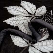 1件裝毯子、午睡毯、蓋毯、披肩，柔軟親膚舒適面料，精美圖案，可機洗，適合四季使用 - 黑色 - 查看 3