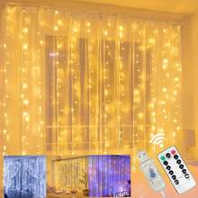 أضواء ستارة LED وامضة 8 وظائف 100/200/300/600، أضواء جنية تعمل بالطاقة USB مع جهاز تحكم عن بعد، مناسبة لديكور المنزل في الخريف، شجرة عيد الميلاد، حفلة الزفاف، غرفة النوم، عيد ميلاد الزفاف، ديكور الهالوين - ستارة ضوئية تعمل بمنفذ USB - مشاهدة 5
