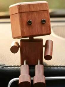 Wooden Car Air Vent Clip Diffuser - Fun Robot Car Aromatherapy Clip Fragrance Diffuser, Fresh Car Interior Accessory, Gift For Women, Men And Fathers - Multicolor - View 7