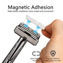 Men's Razor Kit With 150 Edge Blades, Classic Reusable Metal Shaver For Smooth Close Shaving, Beard And Face Grooming Gift Set For Men - Multi-color - View 6