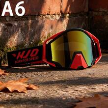 WJO Motorcycle Off-Road Goggles, Motorcycle Riding Windproof Glasses, Large Frame Wide Field Of View, Elastic Headband, Foam Face Padding, Windproof, Dustproof, Mountain Bike, Downhill, Outdoor Cycling Protective Eyewear, Multiple Colors Available - Multicolor - View 9