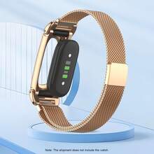 Milanese Loop Metal Mesh Watch Band Compatible With Google , With Metal Protective Frame; Magnetic Stainless Steel Mesh Design, Breathable And Adjustable; Combines Luxury Texture And Sweat-Resistant Function, Fashionable And Durable, Suitable For Daily Wear. - Rose Gold - View 5